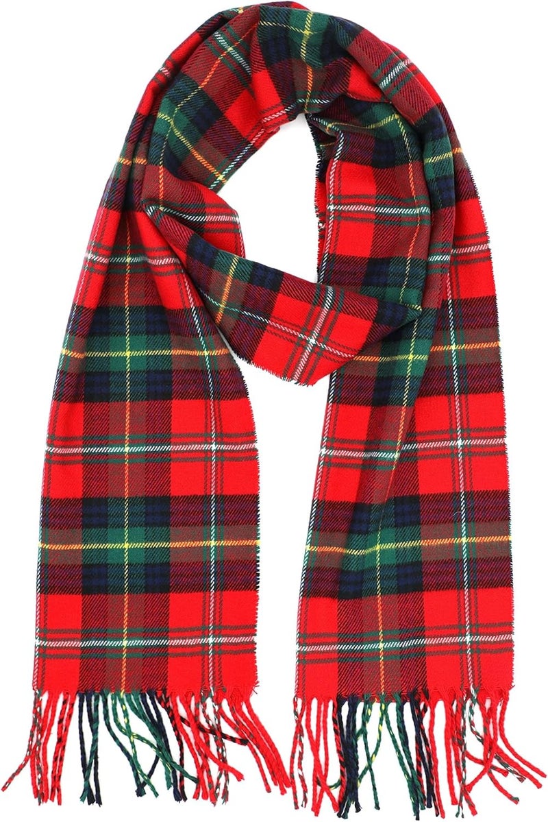Achillea Scottish Tartan Plaid Scarf - Warm Cashmere Feel Winter Scarf, Scarves for Holiday, Christmas & Daily Wear - Image 1